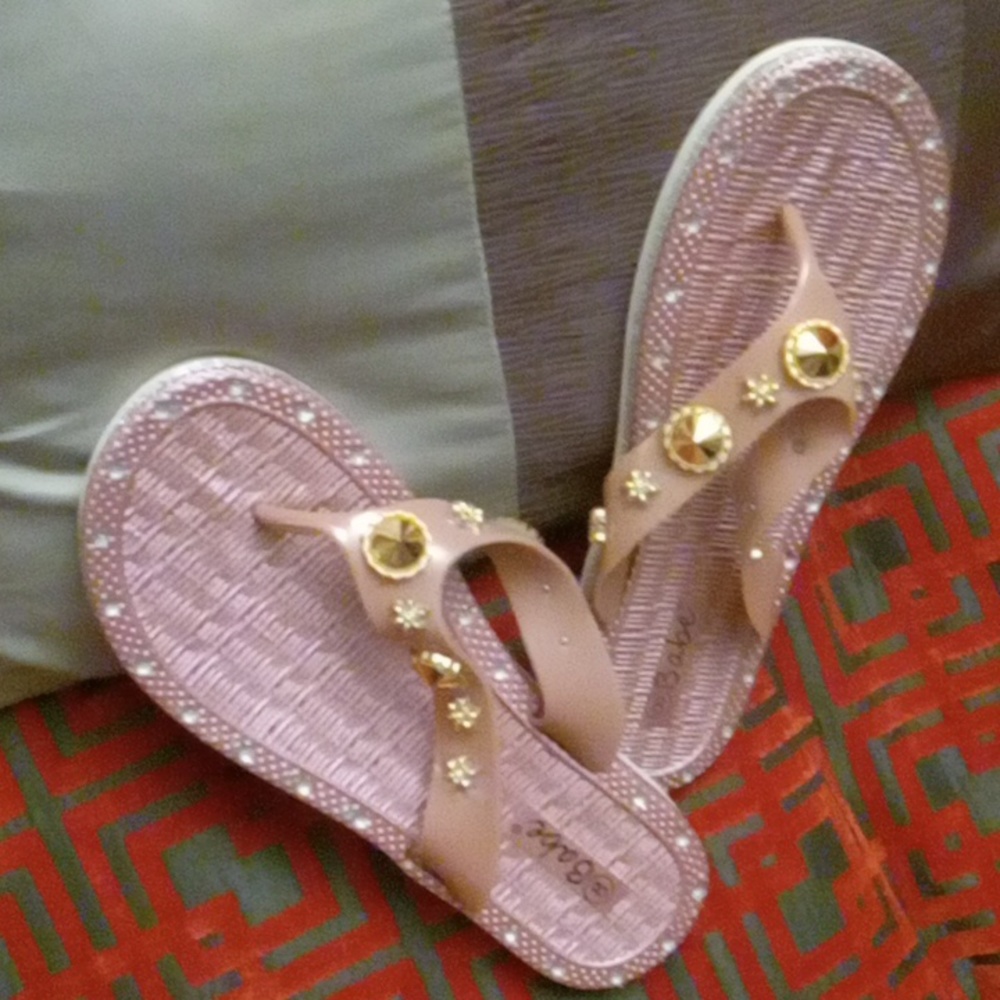 New jeweled flip flops